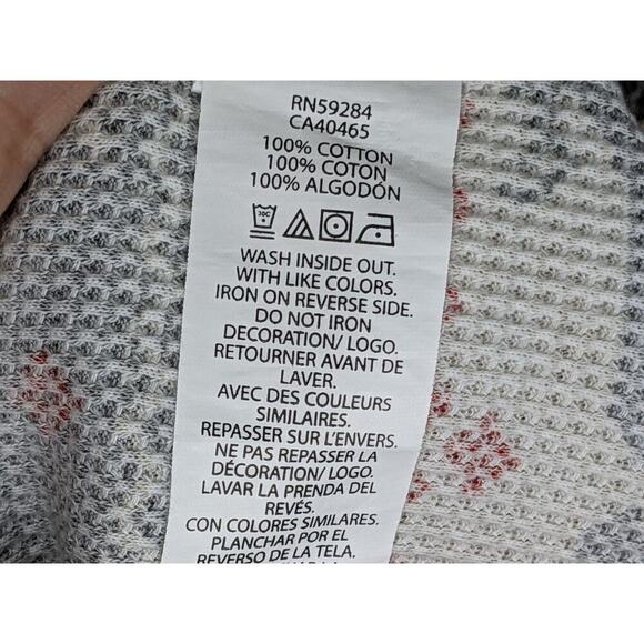 Womens Pajamas Size LARGE Pants And Top Moose Red White Gray Grey Cotton Elastic - Picture 15 of 16